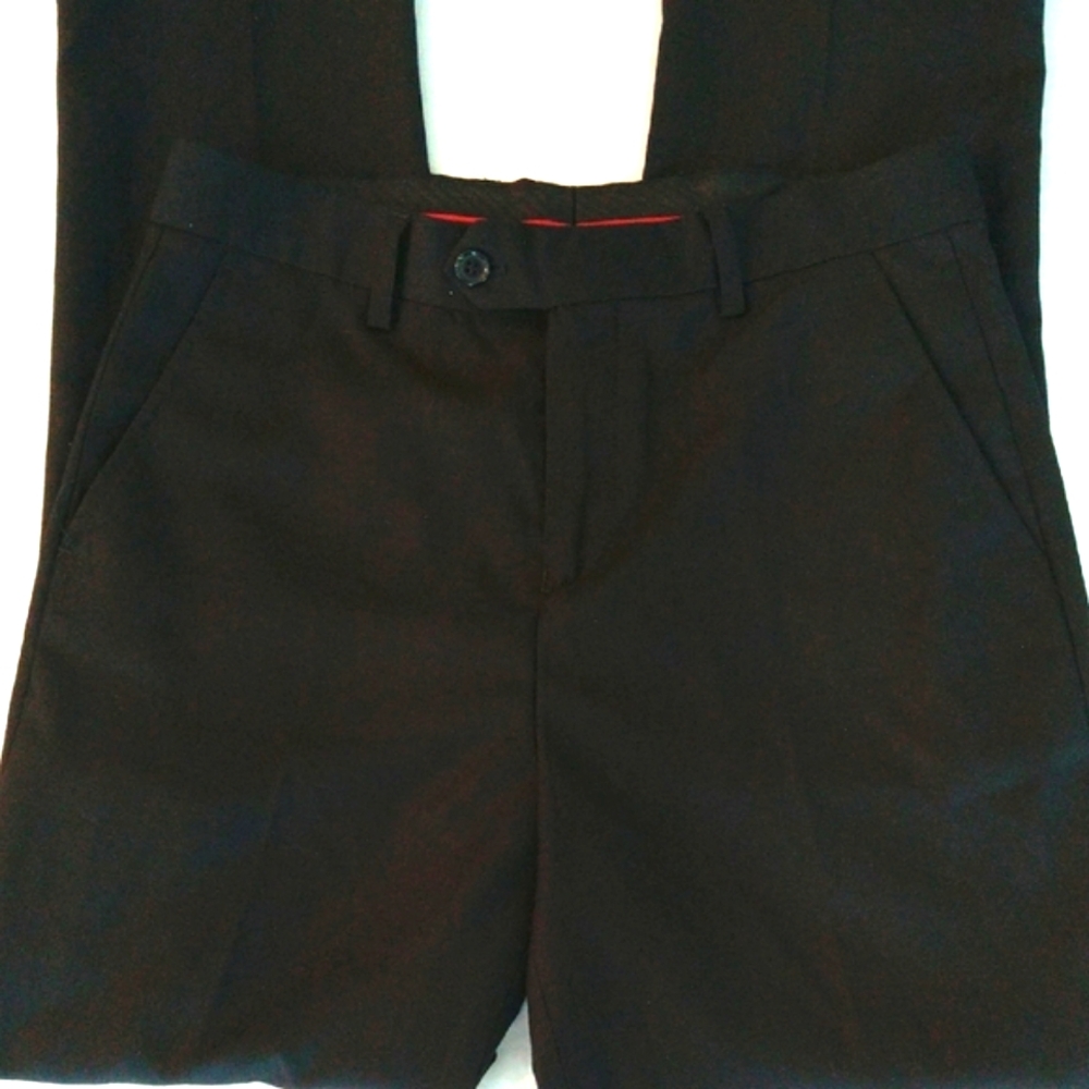 Isaac Mizrahi Black Flat Front Boys Dress Pants Size 18 , 10% Wool